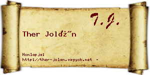 Ther Jolán névjegykártya