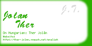 jolan ther business card